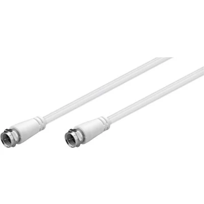 Abbildung von Goobay Sat Antennenkabel (Class A, 85 dB), 2X geschirmt; geschirmt, 10 m, Weiß F Stecker &gt; (vollständig geschirmt)
