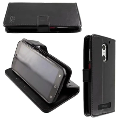 Abbildung von caseroxx Handy Hülle Tasche kompatibel mit PEAQ PSP 400 Bookstyle Case Wallet in schwarz