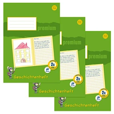 Abbildung von Staufen Premium Geschichtenheft DIN A4, Lineatur 2G, 16 Blatt, 80g/m² Papier, 3 Stück