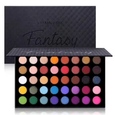 Abbildung von Lidschatten Palette Bunt 40 Farben Eyeshadow Matt und Schimmernde Liedschatenpalete Make Up Hohe Farbwiedergabe für Urlaubs Alltags