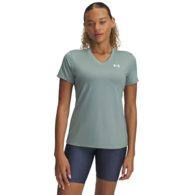 Abbildung von Under Armour Damen Tech Short Sleeve V Neck, (348) Silica Green / White, XX Large