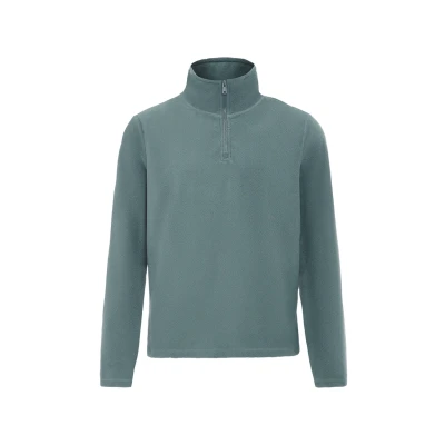 Abbildung von Dreimaster Fleecepullover, Herren, Größe: Large, Türkis/grau