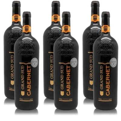 Abbildung von Grand Sud Cabernet, trocken, sortenreines Weinpaket + VINOX Winecards (6x1,0l)