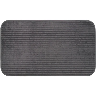 Abbildung von Gözze Badematte &quot;Berlin&quot;, Höhe 7 mm, rutschhemmend beschichtet, fußbodenheizungsgeeignet, Badteppich, Uni Farben, Cord Optik, waschbar