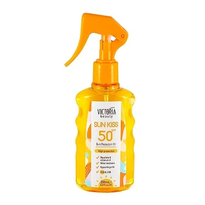 Abbildung von Victoria Beauty LSF 50 Sonnenöl Spray, Körperöl SPF 50, Sonnenspray mit Squalan und Kokosnussöl, Sonnenschutz hohem Breitspektrumschutz, Sunscreen Oil, wasserfeste Formel, 200ml