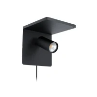 Abbildung von Eglo 98263 LED Wandleuchte CIGLIE schwarz GU10 1X5W L:18cm H:18cm T:21cm inkl.QI Charger mit Kabelschalter