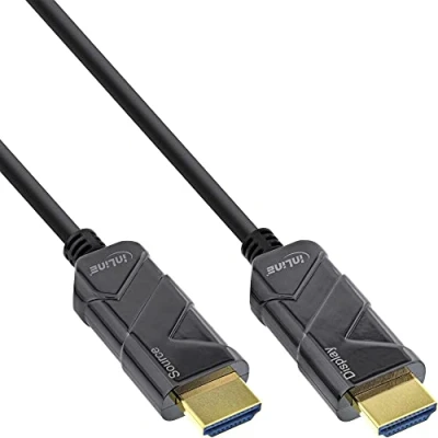 Abbildung von InLine® HDMI AOC Kabel, Ultra High Speed 8K4K, schwarz, 15m