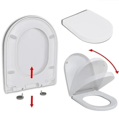 Abbildung von Toilettensitz mit Absenkautomatik und Quick Release Weiß Eckig