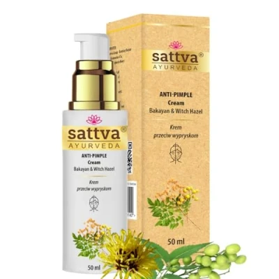 Abbildung von Sattva Anti Pickel Creme Gegen Unreine Haut im Gesicht Pimple Cream mit Bakayan &amp; Hamamelis, Natürlicher Pickelentferner, Akne Salicylsäure und Zink für Teenager Erwachsene
