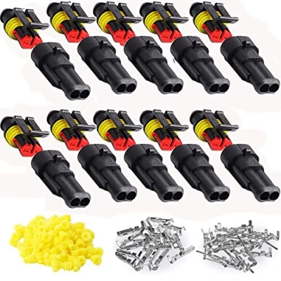 Abbildung von RUNCCI YUN 10 Set Wasserdicht Schnellverbinder, Kabel Steckverbinder Stecker, für KFZ LKW Auto Kayak Boote Roller Motorrad (2 Poligx10)