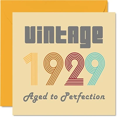 Abbildung von Geburtstagskarten zum 95. Geburtstag für Männer und Frauen Vintage 1929 Aged To Perfection 95 Lustig Sie Ihn 145 mm x Glückwunschkarten