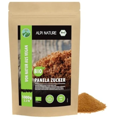 Abbildung von Bio Panela Zucker (1kg), Panelazucker, Braunzucker roh und 100% naturbelassen, Vollrohrzucker ohne Zusätze