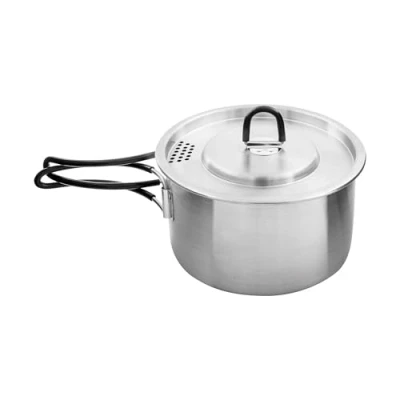 Abbildung von Tatonka Kettle II 1.0 L Outdoor Kochtopf aus Edelstahl mit Volumenskalierung und inklusive Deckel Siebfunktion 1 Liter Ø 14,5 x 8,5 cm