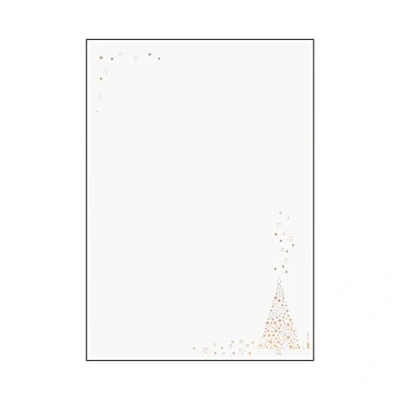 Abbildung von SIGEL DP084 Briefpapier Weihnachten &quot;Golden Tree&quot;, Goldprägung, DIN A4, 100 Blatt, aus nachhaltigem Papier, weihnachtliches Motiv für Weihnachtspost, Angebote, Einladung, Menükarte