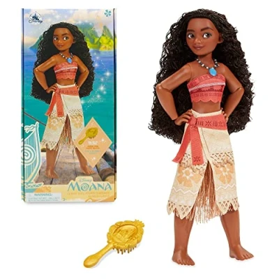 Abbildung von Disney Store Offizielle Vaiana Puppe für Kinder, 26,5 cm, vollbewegliche im klassischem Outfit mit ausgearbeiteter Haarbürste, geeignet ab 3 Jahren