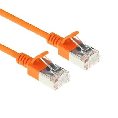 Abbildung von ACT CAT6a Netzwerkkabel, U/FTP LSZH LAN Kabel Dünn 3.8mm Slimline, Flexibles Snagless CAT 6a mit RJ45 Stecker, für den Einsatz in Datenzentren, 5 Meter, Orange DC7105