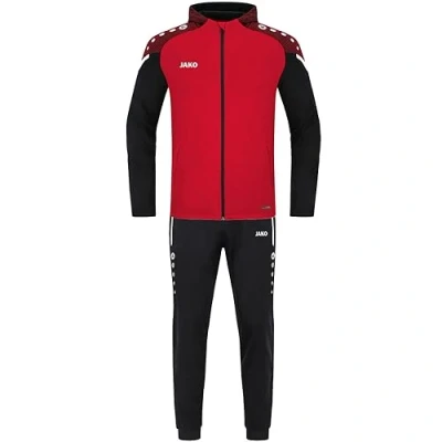 Abbildung von JAKO Kinder Trainingsanzug Polyester Performance mit Kapuze, Rot/Schwarz, 164