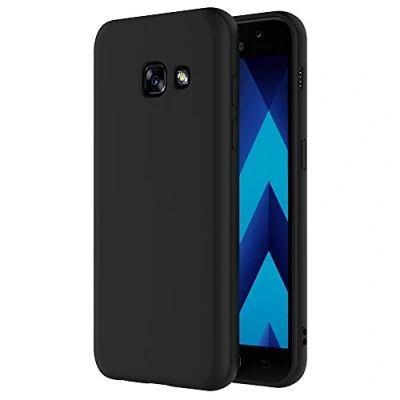 Abbildung von AICEK Samsung Galaxy A3 2017 Hülle, Schwarz Silikon Schutzhülle für Case TPU Bumper Handyhülle (4.7 Zoll)