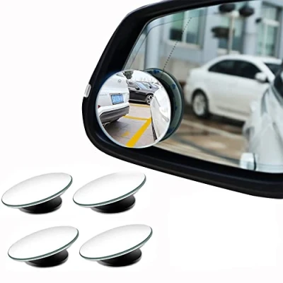 Abbildung von Toter Winkel Spiegel für Autos, 360 ​​ drehbare Sway justierbarer Wasserdichte HD rahmenlos, konvexer Rückspiegel universelle SUV und LKW 4 Stück