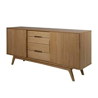 Abbildung von ACTONA GROUP Sideboard &quot;Marte&quot;, Anrichte, Eiche/Furnier, 2 Schiebetüren, 4 Schubladen, Breite 180 cm