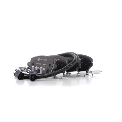 Abbildung von BREMBO P 85 064 Bremsbelagsatz inkl. Verschleißwarnkontakt mit Bremssattelschrauben Zubehör VOLKSWAGEN: Phaeton, BENTLEY: Continental GT