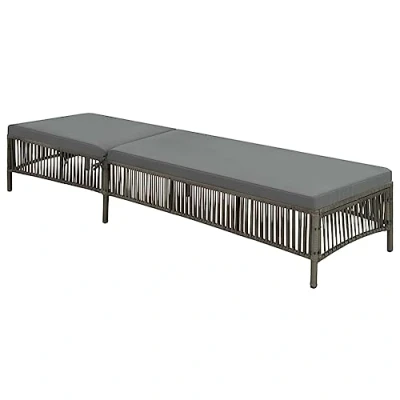 Abbildung von vidaXL Gartenliege Sonnenliege mit Auflage Poly Rattan Grau, 1 St.