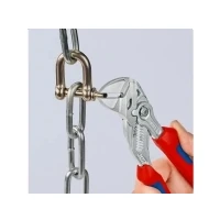 Abbildung von KNIPEX Zangenschlüssel, Multi Schraubenschlüssel, Chrom Vanadium, Rostschutz verchromt, Befestigungsöse, 180 mm (SB Karte/Blister), 86 05 T BK