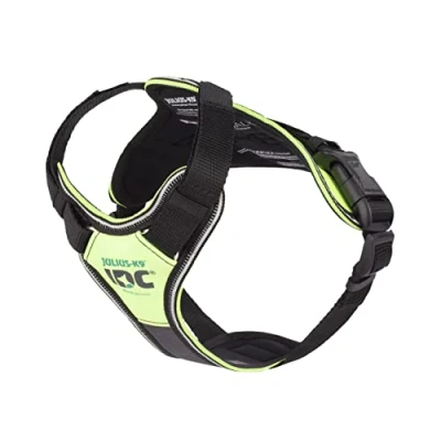 Abbildung von Julius K9 Hunde Geschirr Gepolstertes Hundegeschirr IDC Longwalk neon/grau