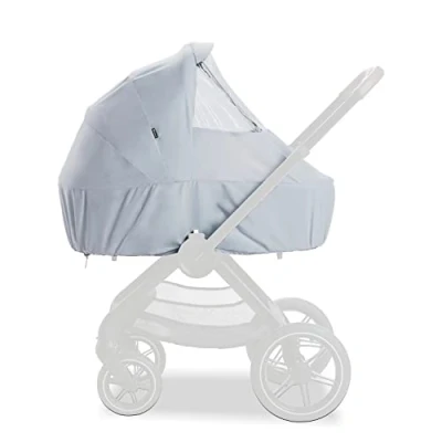 Abbildung von hauck Regenschutz für Babywanne und Buggy Walk N Care, Einfach Zugängliches Sichtfenster, Universell Anpassbar dank Korderlzug, Wasser Sonnenblende, Klein Faltbar, PEVA Folie Grey