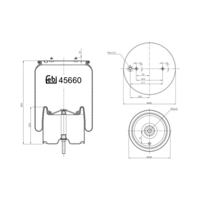 Abbildung von FEBI BILSTEIN 45660 Federbalg, Luftfederung SCANIA: P,G,R,T series