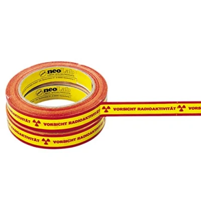 Abbildung von neoLab Acrylat Warn Klebeband mit Aufdruck &quot;Vorsicht Radioaktivität&quot;, Gelb/Rot, 66m x 19mm