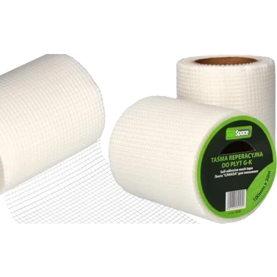 Abbildung von ToolSpace Glasfaserband 10 cm x 20m Putzklebeband, Montageband Glasfaserbewehrungsstreifen Wall Repair Glasvezelband Gitterband Selbstklebend Eckenschutz