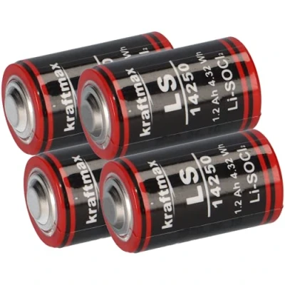 Abbildung von 4X Lithium 3,6V Batterie LS 14250 1/2 AA ER14250 Li SOCl2 LS14250 AKKUman Set (4er)