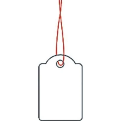 Abbildung von HERMA 6903 Hängeetiketten mit rotem Faden, 1000 Stück, 18 x 28 mm, Fadenlänge ca. 8 cm, kleine Karton Preisschilder Markierungsetiketten Anhänger zum Beschriften, weiß