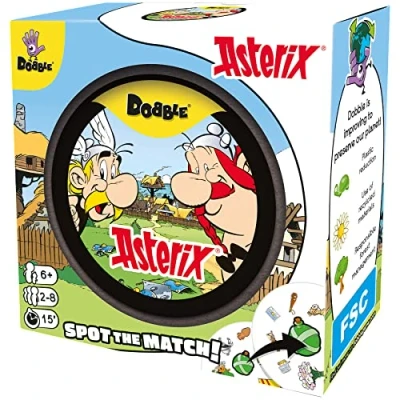 Abbildung von Zygomatic Dobble Asterix Action und Reflexionskartenspiel ab 7 Jahren 2 bis 8 Spieler 15 Minuten pro Spiel Spanische Sprache