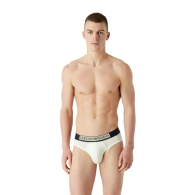 Abbildung von Emporio Armani Herren Men&#039;s Logo Label Boxer Briefs, Cream, M EU
