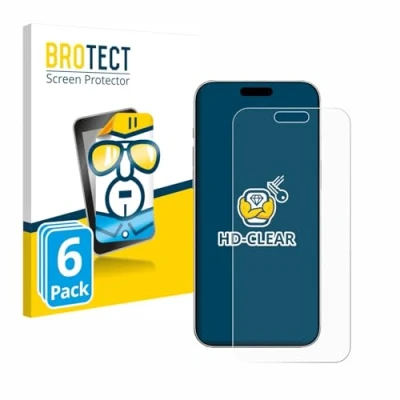 Abbildung von BROTECT (6 Stück Schutzfolie für Apple iPhone 16 Pro Displayschutz Folie Ultra Klar