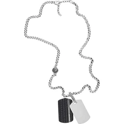 Abbildung von Diesel Double DOG TAG Halskette silvercoloured, Herren, Größe: One Size, Silver coloured