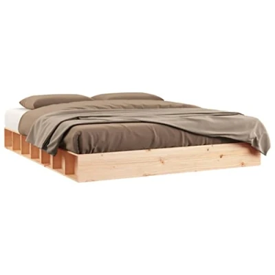 Abbildung von vidaXL Massivholzbett Bett Doppelbett Bettgestell Lattenrost Bettrahmen Schlafzimmerbett Holzbett Schlafzimmermöbel Kiefer 140x200cm