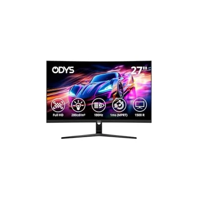 Abbildung von ODYS XP27 F 180 27 Zoll (69 cm) Curved Office &amp; Gaming Monitor (Full HD, 1.920x1.080 Pixel, Hz, 1 ms Reaktionszeit (MPRT), FreeSync, HDMI, Display Port, Kopfhöreranschluss)