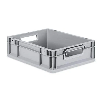 Abbildung von aidB Eurobox NextGen Grip, 400x300x120 mm, Griffe offen, robuste Plastikbox aus Kunststoff mit ergonomischen Griffen, stapelbare Kunststoffkiste, ideal für die Industrie, 1St.