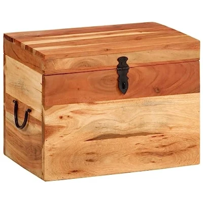 Abbildung von vidaXL Aufbewahrungsbox 39x28x31 cm Massivholz Akazie, Werkzeugkasten, Werkzeugkoffer, Box, Lagerbox, mit Deckel, Aufbewahrungskiste