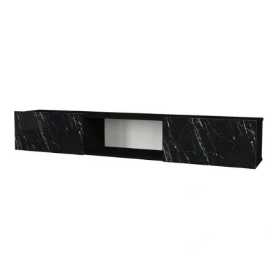 Abbildung von en.casa Lowboard, »Paltamo« Fernsehschrank 180x31x29,5cm Marmor, schwarz, 5cm schwarz