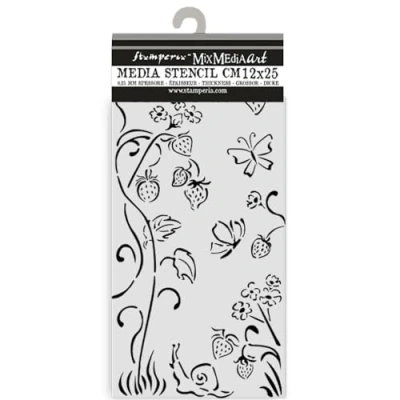 Abbildung von Stamperia Hidden Grove Thick Stencil 12x25cm Strawberries (KSTDL115)
