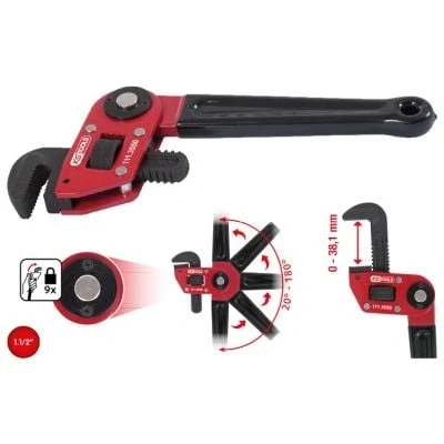 Abbildung von KS TOOLS 111.3550 Rohr / Wasserpumpenzange 38,1 250 Chrom Molybdänstahl