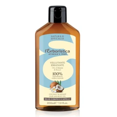 Abbildung von L&#039;ERBORISTICA DI ATHENA&#039;S DAL 1969 Kokosnuss und Monoi Öl für Körper Haare, feuchtigkeitsspendend die Haut auf Basis natürlicher Produkte mit Kokosnussduft, dermatologisches 200 ml