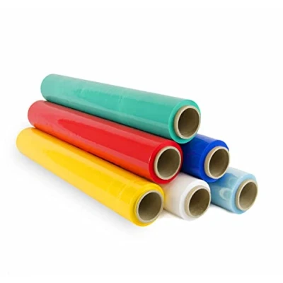 Abbildung von Verpackungsfolie, 50 cm breit und dehnbar, bis zu 300 m Länge, elastische Folie, manuelle Verpackung (12 Rollen, mehrfarbig)