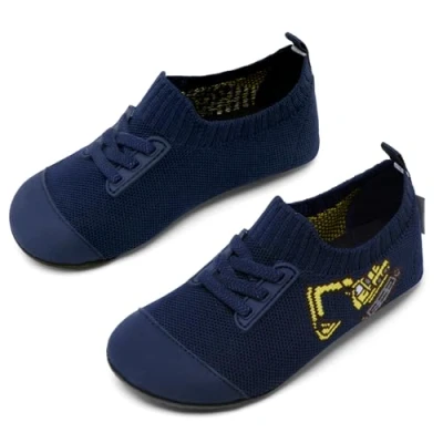 Abbildung von IceUnicorn Hausschuhe Kinder Atmungsaktive Pantoffeln Leicht Rutschfest Turnschläppchen Hüttenschuhe Jungen Mädchen Slippers für Kindergarten(Marinebagger,22/23EU)