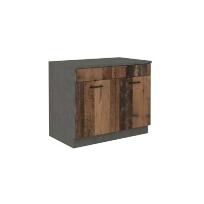 Abbildung von Küchen Preisbombe Spülenschrank 100 cm Buffet Mario Old Wood Matera Küchenzeile Küche