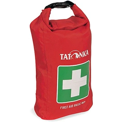 Abbildung von Tatonka First Aid Basic Waterproof Wasserdichtes Erste Hilfe Set mit Inhalt U. a. Rettungsdecke, Checkliste und Spickzettel Für die Erstversorgung Outdoor, Wandern etc. rot